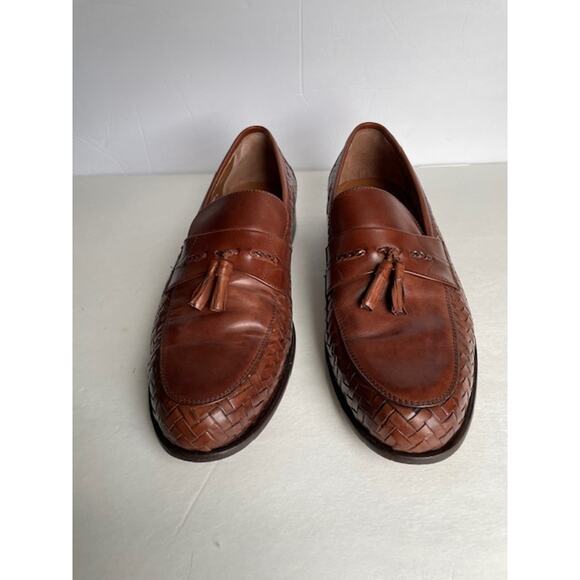 G.H. Bass Weejuns Tassel Loafers Men's 13 Tan Woven Leather - Picture 1 of 9